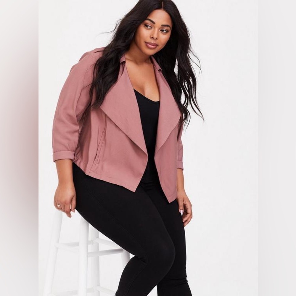 Torrid Twill Drape Front Jacket - image 1